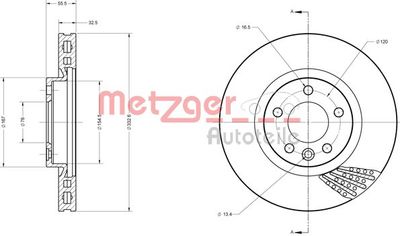 6110436 METZGER Тормозной диск