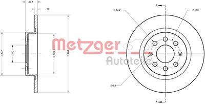 6110443 METZGER Тормозной диск