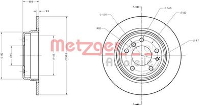 6110447 METZGER Тормозной диск