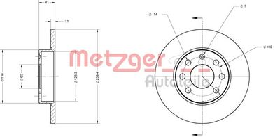 6110450 METZGER Тормозной диск