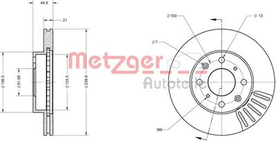 6110454 METZGER Тормозной диск