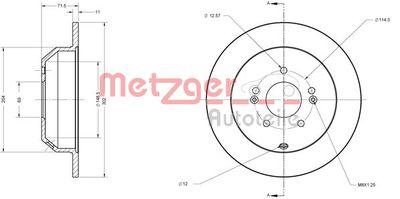 6110460 METZGER Тормозной диск