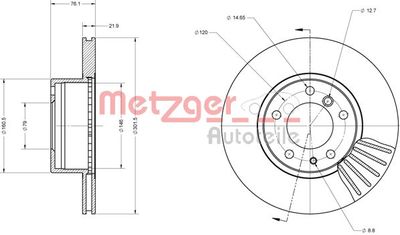 6110461 METZGER Тормозной диск