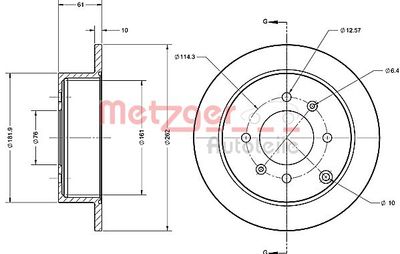 6110464 METZGER Тормозной диск