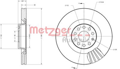 6110465 METZGER Тормозной диск