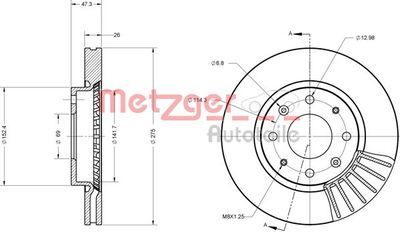 6110467 METZGER Тормозной диск