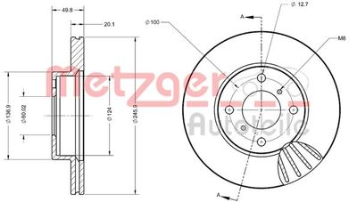 6110470 METZGER Тормозной диск