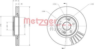 6110478 METZGER Тормозной диск