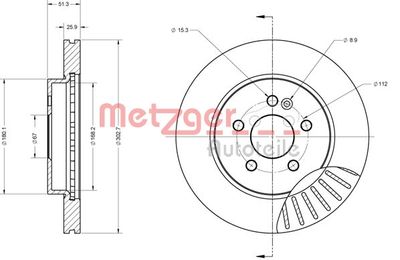 6110480 METZGER Тормозной диск