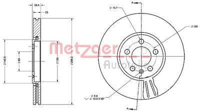 6110483 METZGER Тормозной диск