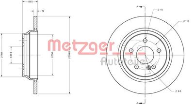 6110489 METZGER Тормозной диск