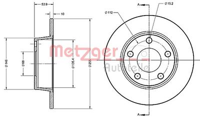 6110490 METZGER Тормозной диск