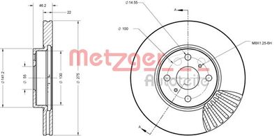 6110496 METZGER Тормозной диск