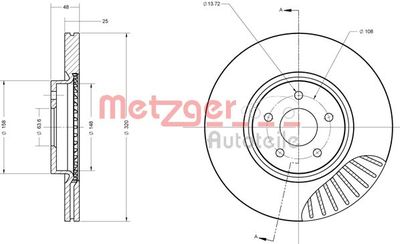 6110503 METZGER Тормозной диск