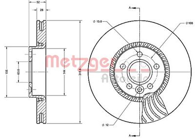 6110504 METZGER Тормозной диск