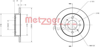 6110509 METZGER Тормозной диск