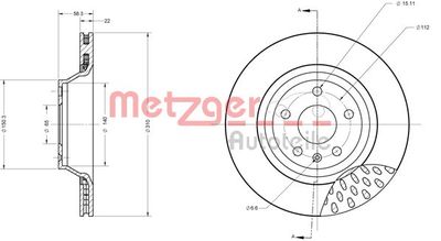 6110512 METZGER Тормозной диск