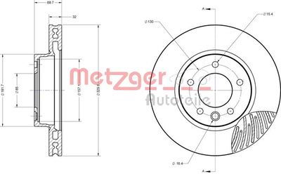 6110518 METZGER Тормозной диск