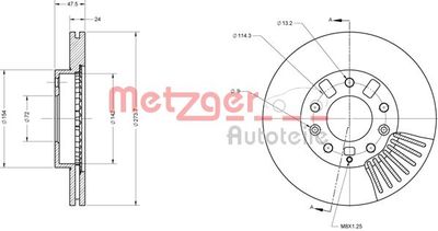 6110523 METZGER Тормозной диск