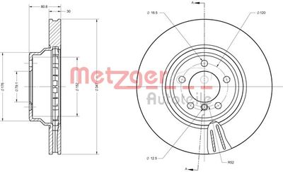 6110526 METZGER Тормозной диск