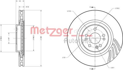 6110530 METZGER Тормозной диск