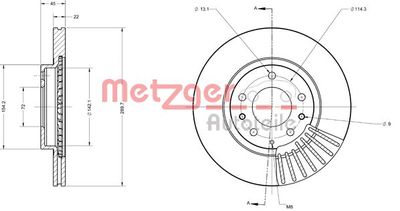 6110541 METZGER Тормозной диск