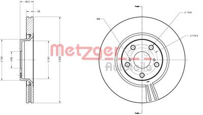 6110542 METZGER Тормозной диск