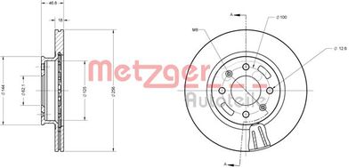 6110544 METZGER Тормозной диск