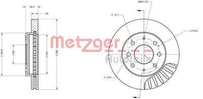 6110546 METZGER Тормозной диск