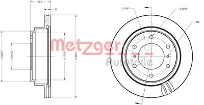 6110549 METZGER Тормозной диск