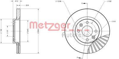 6110551 METZGER Тормозной диск