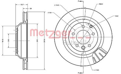 6110554 METZGER Тормозной диск