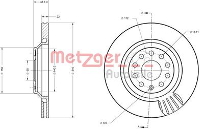 6110556 METZGER Тормозной диск