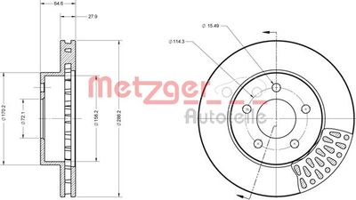 6110560 METZGER Тормозной диск