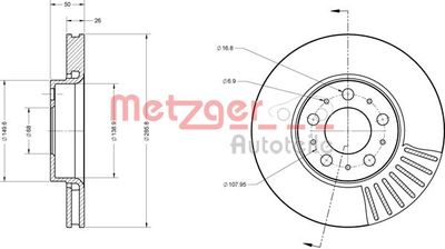 6110561 METZGER Тормозной диск