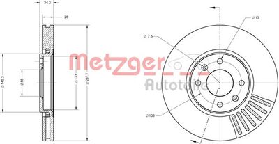 6110562 METZGER Тормозной диск