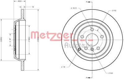 6110567 METZGER Тормозной диск