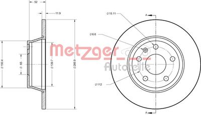 6110574 METZGER Тормозной диск