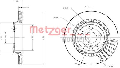 6110576 METZGER Тормозной диск