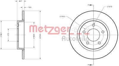 6110581 METZGER Тормозной диск