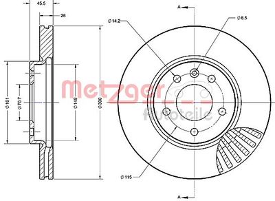 6110583 METZGER Тормозной диск