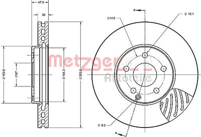 6110587 METZGER Тормозной диск