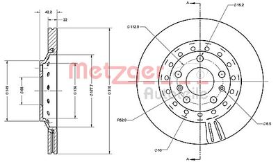 6110588 METZGER Тормозной диск