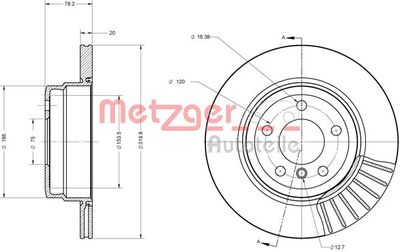 6110589 METZGER Тормозной диск