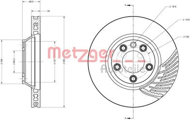 6110592 METZGER Тормозной диск