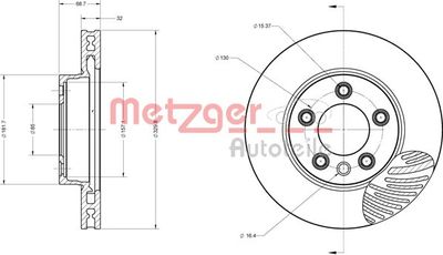 6110594 METZGER Тормозной диск