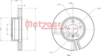 6110597 METZGER Тормозной диск