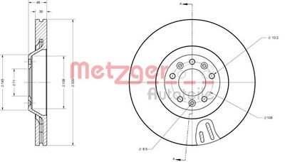 6110598 METZGER Тормозной диск