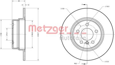 6110606 METZGER Тормозной диск