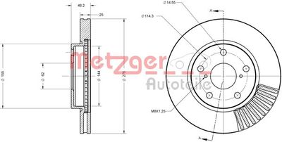 6110611 METZGER Тормозной диск